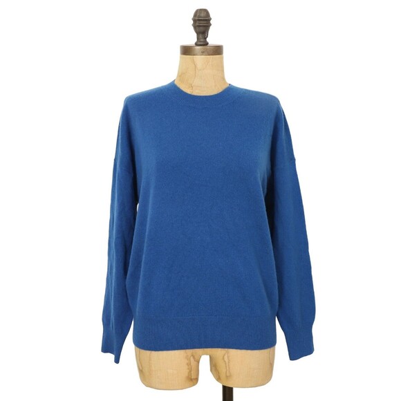 MADEWELL (Re)sponsible Cashmere Sweater Top XS Oversized Crew Pacific Blue B20 - Picture 2 of 6